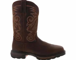 Safety Toe Boots|Slip Resistant|DURANGO 11-In Maverick Men’s Steel Toe Work Boot Brown