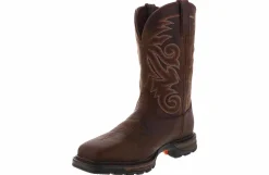 Safety Toe Boots|Slip Resistant|DURANGO 11-In Maverick Men’s Steel Toe Work Boot Brown