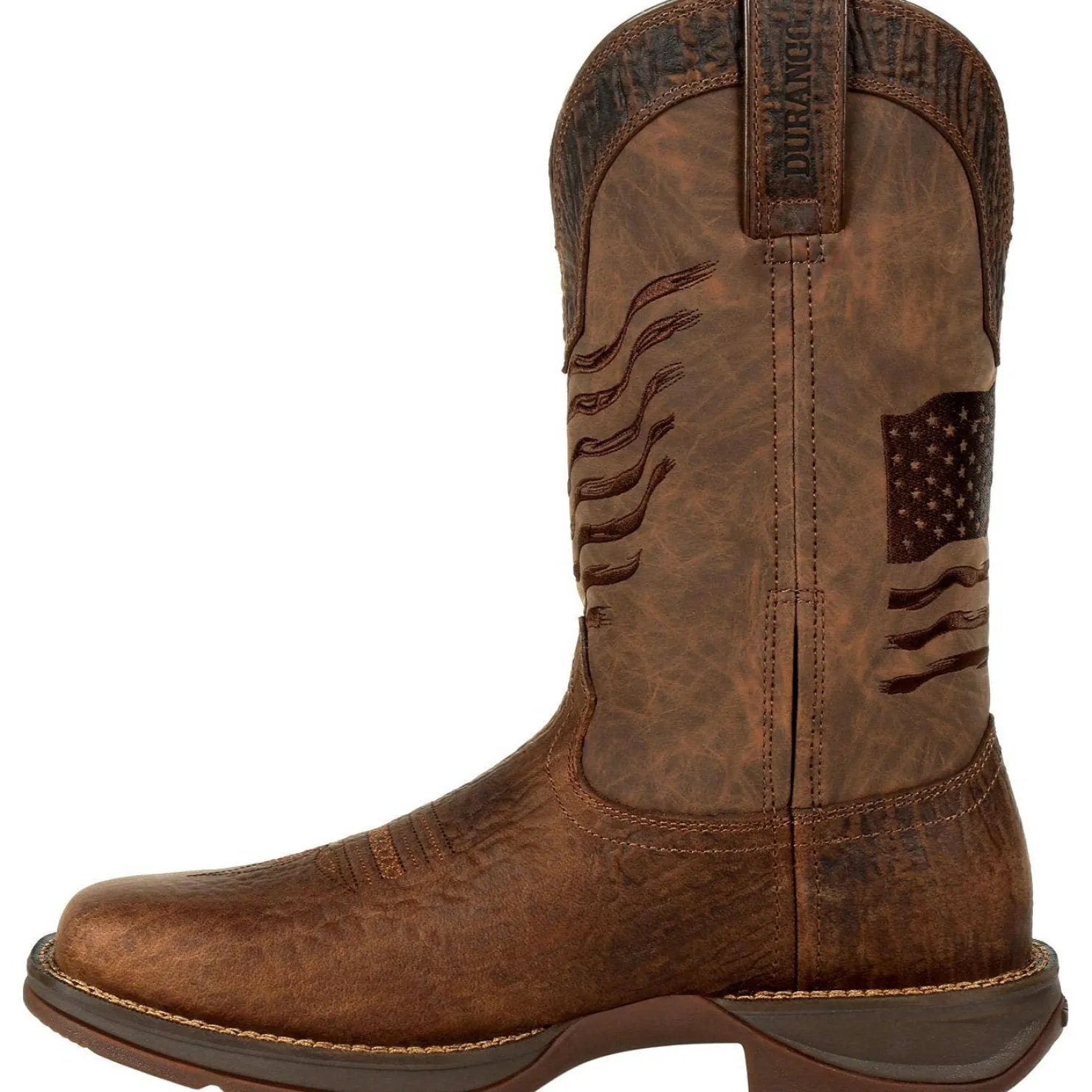 Western Boots|DURANGO 12-Inch Distressed Flag Men's Western Boot Brown