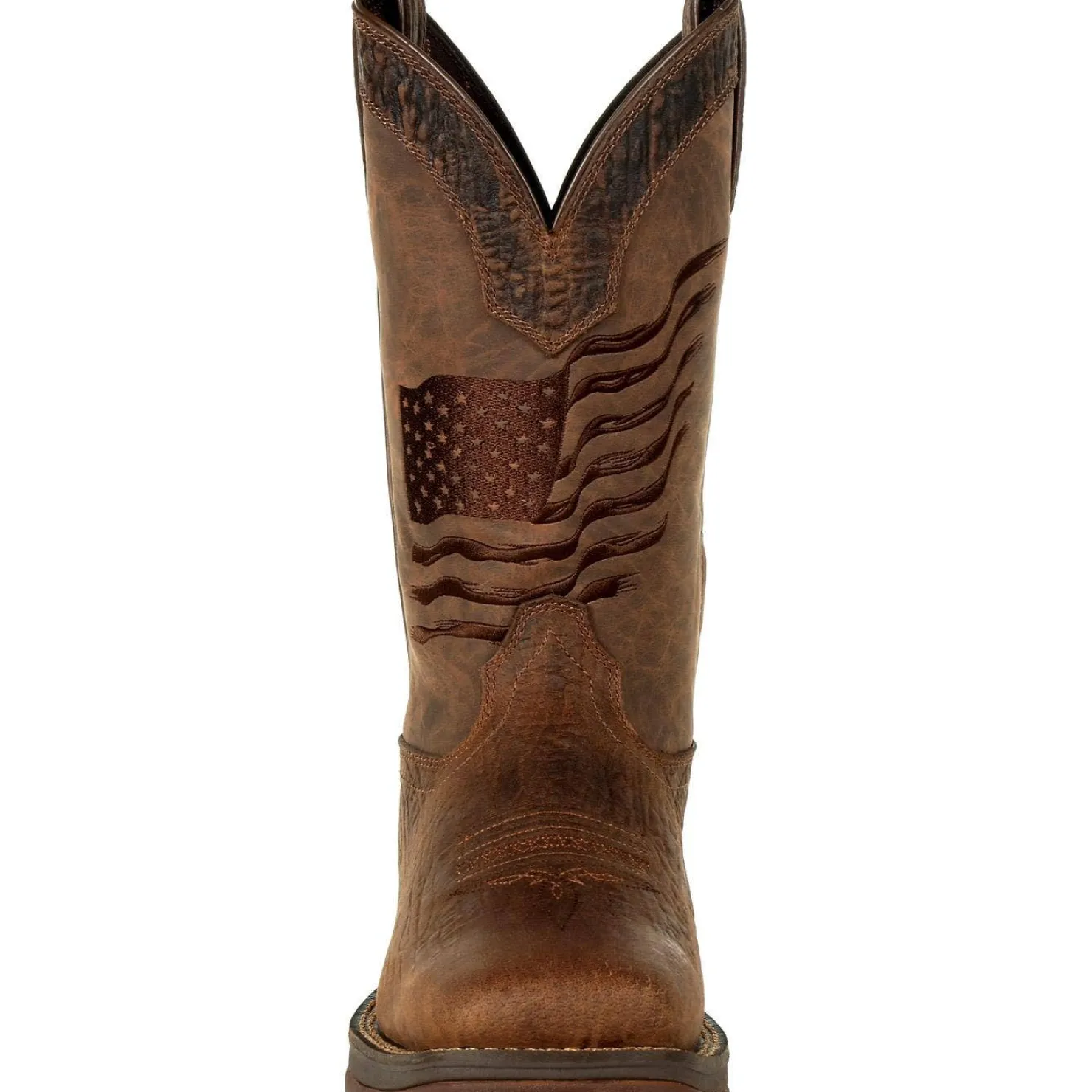 Western Boots|DURANGO 12-Inch Distressed Flag Men's Western Boot Brown