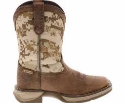 Boots|DURANGO Lil’ Rebel Desert Camo Boys’ (12-3) Western Boot Brown