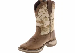 Boots|DURANGO Lil’ Rebel Desert Camo Boys’ (12-3) Western Boot Brown