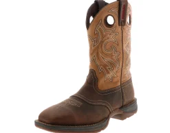 Safety Toe Boots|Slip Resistant|DURANGO Rebel 11-Inch Men's Steel Toe Work Boot Brown