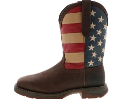 Safety Toe Boots|Slip Resistant|DURANGO Rebel Men's Steel Toe Western Work Boot Brown