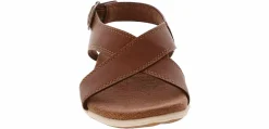 Flat Sandals|EASTLAND Marion Tan Cross Band Women's Sandal Brown