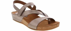 Comfort Sandals|Footbed Sandals|EURO SOFT BY SOFFT Gianetta Pewter Women’s Comfort Wedge Sandal Grey