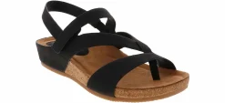 Comfort Sandals|Footbed Sandals|EURO SOFT BY SOFFT Gianetta Women’s Comfort Wedge Sandal Black