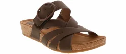 Comfort Sandals|Footbed Sandals|EURO SOFT BY SOFFT Gwenda Women’s Comfort Wedge Sandal Brown