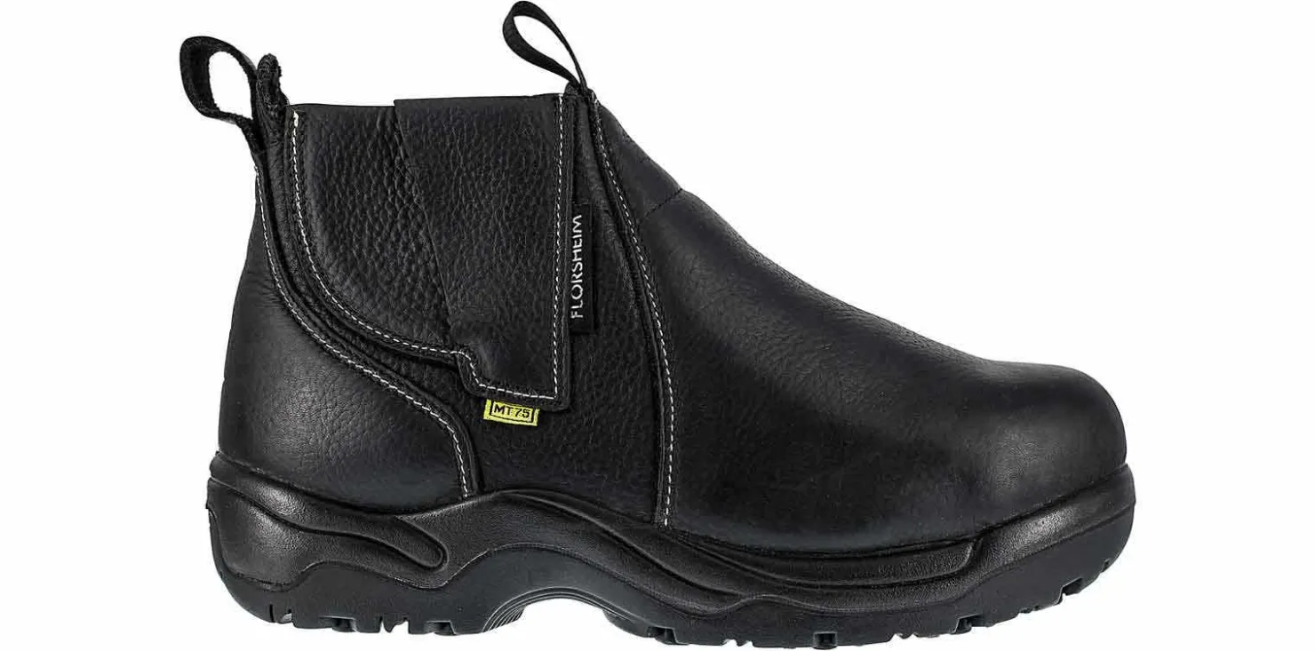 Safety Toe Boots|FLORSHEIM Hercules 6 inch Double Gore Women's Met Guard Steel Toe Work Boot Black