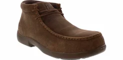 Safety Toe Athletics|Slip Resistant|FRYE Driving Moc ESD Men's Composite Toe Work Shoe Brown