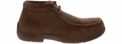 Safety Toe Athletics|Slip Resistant|FRYE Driving Moc ESD Men's Composite Toe Work Shoe Brown