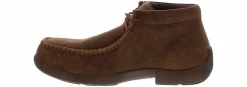 Safety Toe Athletics|Slip Resistant|FRYE Driving Moc ESD Men's Composite Toe Work Shoe Brown