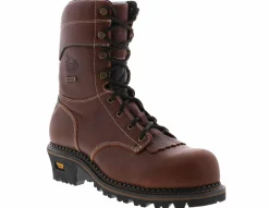 Safety Toe Boots|GEORGIA BOOTS 9 Inch Logger Men's Composite Toe Work Boot Brown
