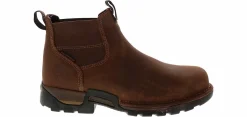 Safety Toe Boots|Slip Resistant|GEORGIA BOOTS Chelsea Men's Steel Toe Work Boot Brown