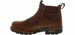 Safety Toe Boots|Slip Resistant|GEORGIA BOOTS Chelsea Men's Steel Toe Work Boot Brown
