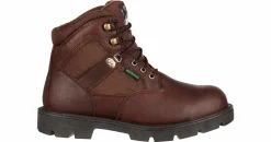 Safety Toe Boots|Slip Resistant|GEORGIA BOOTS Homeland 6-Inch Men's Steel Toe Work Boot Brown