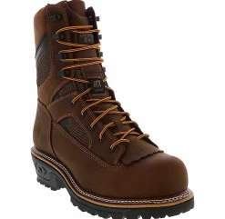 Safety Toe Boots|Slip Resistant|GEORGIA BOOTS LTX Logger Men’s Wide Composite Toe Work Boot Brown
