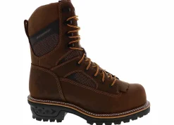 Safety Toe Boots|Slip Resistant|GEORGIA BOOTS LTX Logger Men’s Wide Composite Toe Work Boot Brown