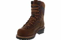 Safety Toe Boots|Slip Resistant|GEORGIA BOOTS LTX Logger Men’s Wide Composite Toe Work Boot Brown