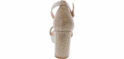 Heeled Sandals|Special Occasion|HEART IN D Smoor Stone Women’s Wide-Width Fashion Heel Silver