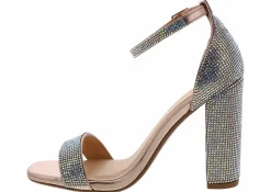 Heeled Sandals|Special Occasion|HEART IN D Styles Penny Iridescent Women’s Fashion Heel Silver