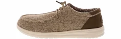 Comfort Shoes|HEYDUDE Paul Knit Men's Casual Shoe Brown