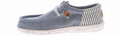 Canvas Shoes|Comfort Shoes|HEYDUDE Wally Funk Seersucker Men's Casual Shoe Blue