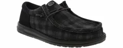Comfort Shoes|HEYDUDE Wally Funk Waffle Plaid Men's Casual Shoe Black
