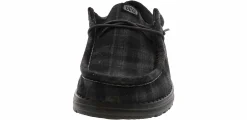 Comfort Shoes|HEYDUDE Wally Funk Waffle Plaid Men's Casual Shoe Black