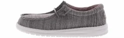 Casual|HEYDUDE Wally Linen Stone Youth Boys' (11-6) Casual Shoe Grey
