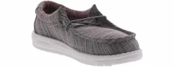 Casual|HEYDUDE Wally Linen Stone Youth Boys' (11-6) Casual Shoe Grey