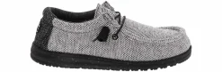 Canvas Shoes|Comfort Shoes|HEYDUDE Wally Stretch Dark Web Men’s Casual Shoe Grey