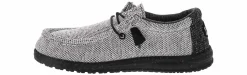 Canvas Shoes|Comfort Shoes|HEYDUDE Wally Stretch Dark Web Men’s Casual Shoe Grey