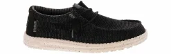Canvas Shoes|Comfort Shoes|HEYDUDE Wally Stretch Mesh Men’s Casual Shoe Black