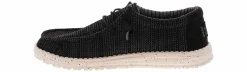 Canvas Shoes|Comfort Shoes|HEYDUDE Wally Stretch Mesh Men’s Casual Shoe Black
