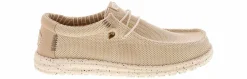 Comfort Shoes|HEYDUDE Wally Stretch Sox Men's Casual Shoe Beige