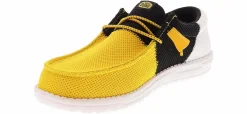 Canvas Shoes|Comfort Shoes|HEYDUDE Wally Tri Varsity Mesh Men’s Casual Shoe Yellow