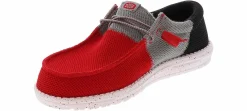 Canvas Shoes|Comfort Shoes|HEYDUDE Wally Tri Varsity Mesh Men’s Casual Shoe Red