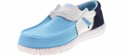 Comfort Shoes|HEYDUDE Wally Tri Varsity Mesh Men's Casual Shoe Blue