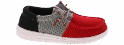 Casual|HEYDUDE Wally Tri Varsity Mesh Youth Boys’ (11-3) Casual Shoe Red