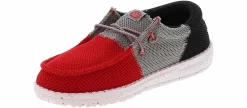 Casual|HEYDUDE Wally Tri Varsity Mesh Youth Boys’ (11-3) Casual Shoe Red