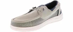 Comfort Shoes|Boat Shoes|HEYDUDE Welsh Grip Classic Mesh Men's Boat Shoe Grey