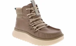 Comfort Shoes|Slip-On|HEYDUDE Wendy Apres Coated Twill Women’s Mid Top Fashion Boot Beige