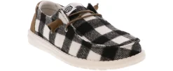 Comfort Shoes|Slip-On|HEYDUDE Wendy Buffalo Plaid Women’s Casual Shoe Black