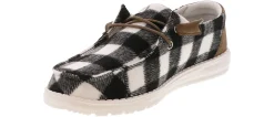 Comfort Shoes|Slip-On|HEYDUDE Wendy Buffalo Plaid Women’s Casual Shoe Black