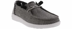 Canvas Shoes|Flat|HEYDUDE Wendy Chambray Woven Onyx Women’s Casual Shoe Black