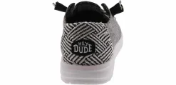 Canvas Shoes|Flat|HEYDUDE Wendy Chambray Woven Onyx Women’s Casual Shoe Black