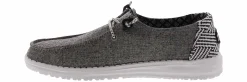 Canvas Shoes|Flat|HEYDUDE Wendy Chambray Woven Onyx Women’s Casual Shoe Black