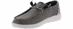 Canvas Shoes|Flat|HEYDUDE Wendy Chambray Woven Onyx Women’s Casual Shoe Black
