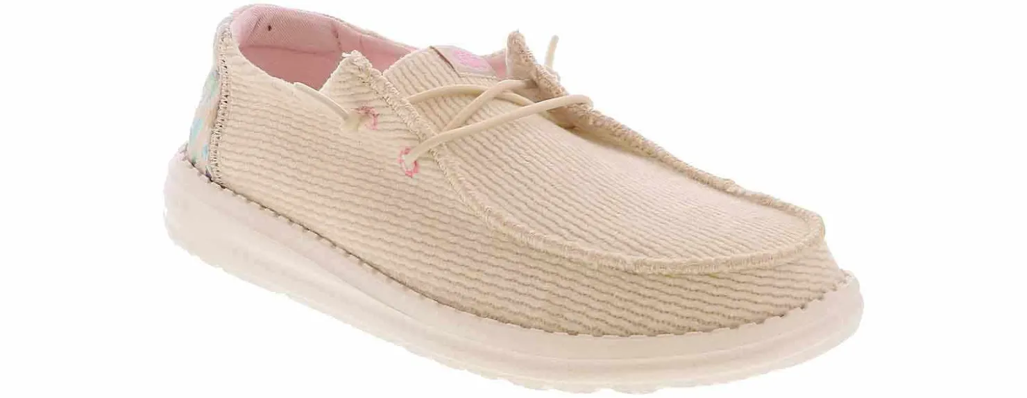 Flat|Comfort Shoes|HEYDUDE Wendy Cord Leo Women’s Casual Shoe White